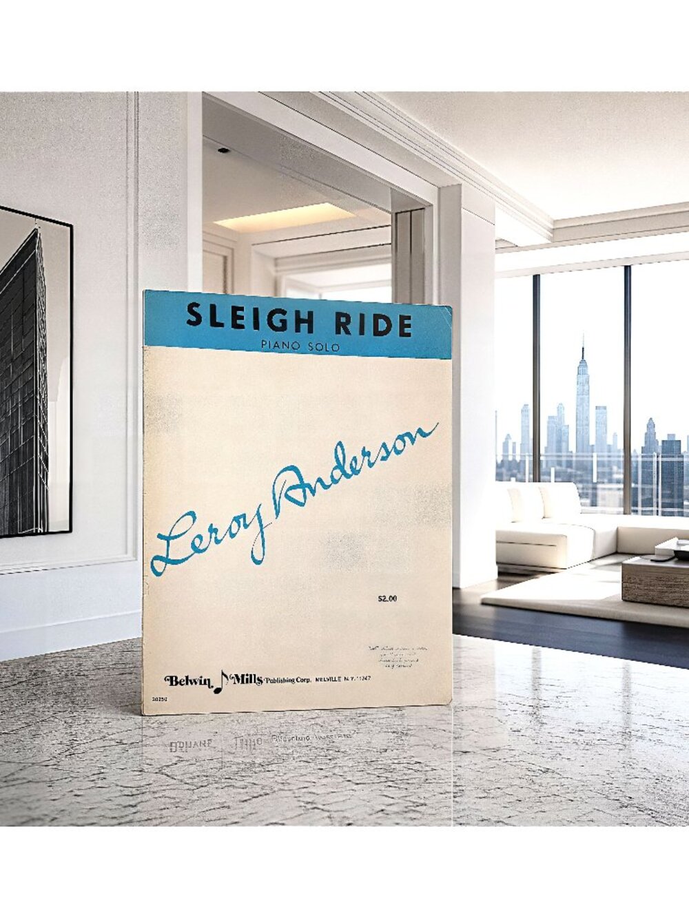Vintage Leroy Anderson Sleigh Ride Piano Solo Sheet Music 9x12 Belwin Mills